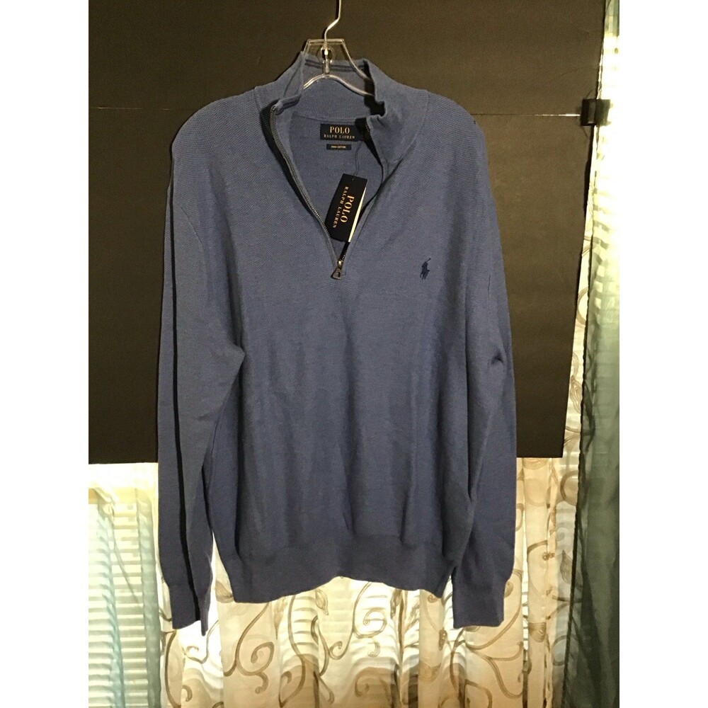 Ralph Lauren 100% Cotton Men’s Textured Luxury QUARTER zip NWT